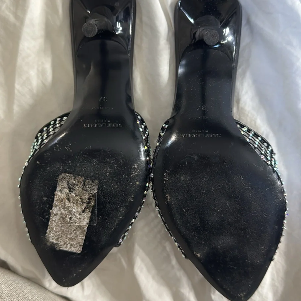 Saint Laurent Mesh Rhinestone Mules size 37 - Picture 3 of 7